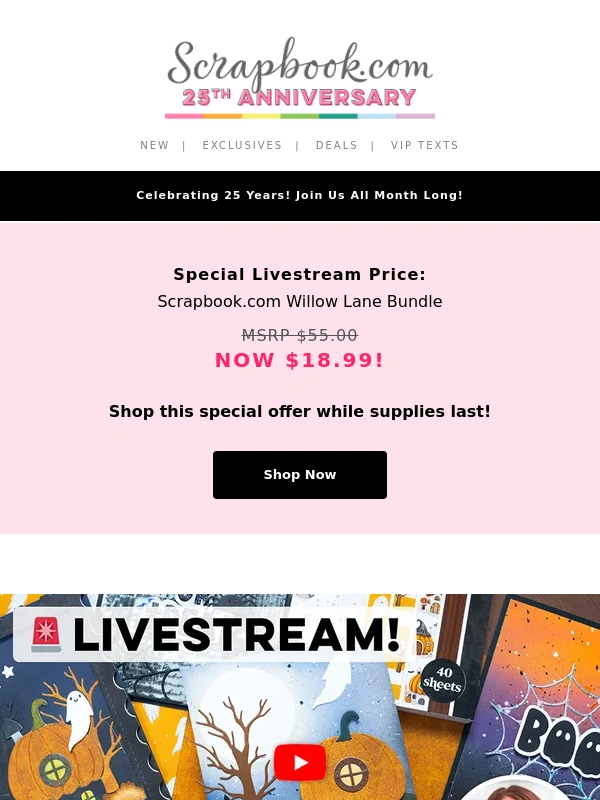 Scrapbook - ? Get in the Halloween Spirit With a NEW Livestream Deal!