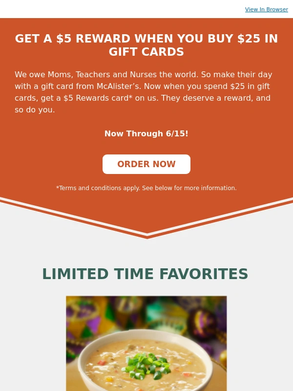McAlister's Deli - Something for the Moms,Nurses & Teachers