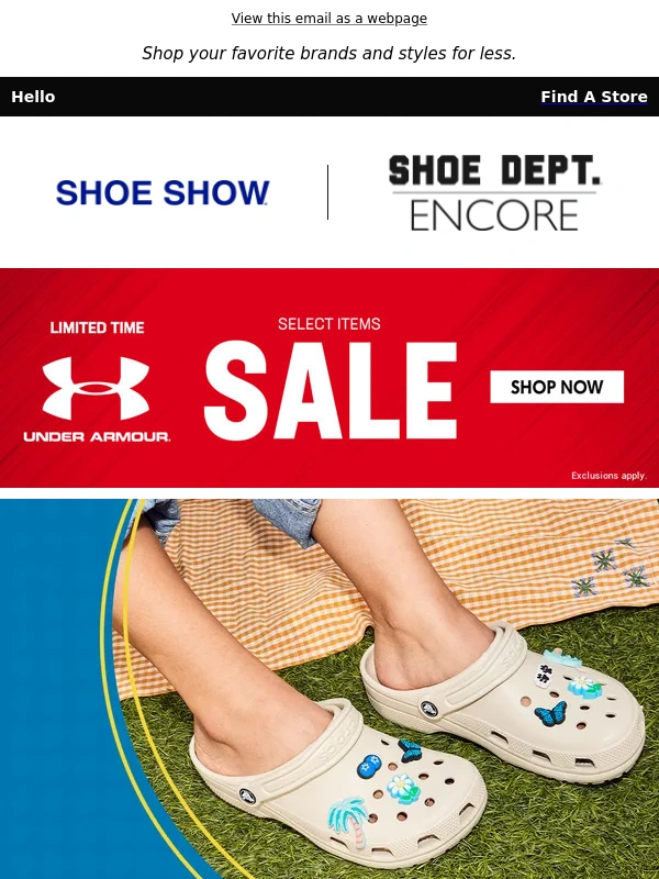 SHOE SHOW - Last weekend to enjoy up to 25% off Select Items. ?