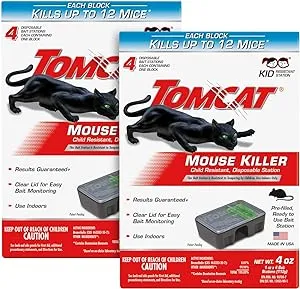 2-pk. (8 total) Tomcat Mouse Killer Child Resistant, Disposable Stations, preloaded $9.92 + Free Shipping w/ Prime or on $35+