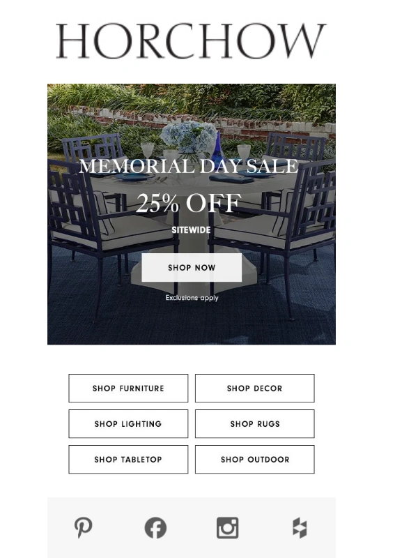 Horchow - Update your home for summer & enjoy 25% off!