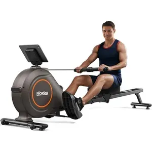 Niceday - Magnetic Rowing Machine, 350lb Weight Capacity, 16 Levels Adjustable Resistance, Foldable, Bluetooth&App Compatible