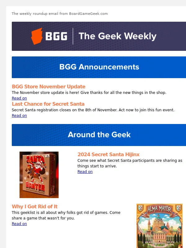 BoardGameGeek - Secret Santa – The Geek Weekly Issue #547