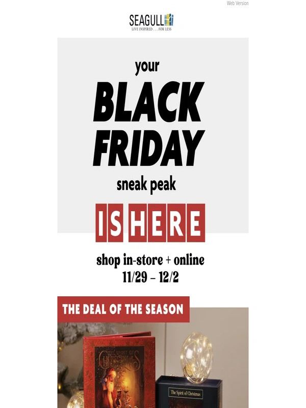 Seagull Book - BLACK FRIDAY DEALS ARE ALMOST HERE