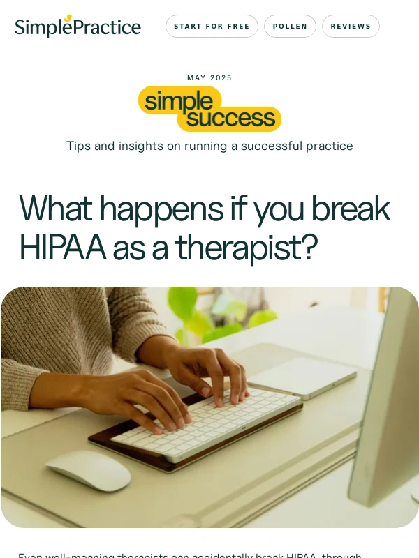 Simple Practice - 3 common HIPAA-compliance breaks