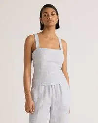 100% European Linen Fitted Tank