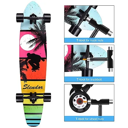 42" Slendor Longboard Skateboard (Colorful Scenery) $26.99 + Free Shipping w/ Prime or on $35+