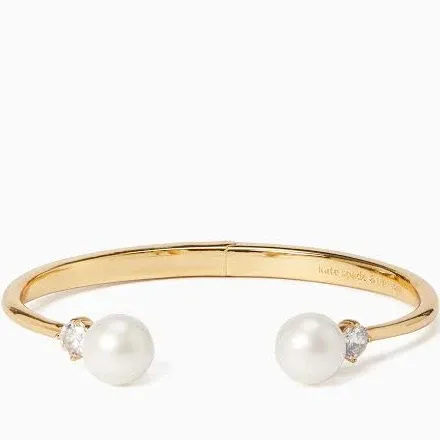 Kate Spade Women's Pearls of Wisdom Open Hinged Bangle Bracelet