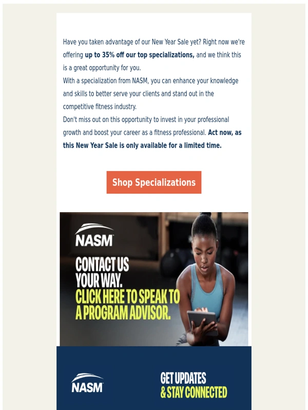 NASM - Special pricing on specializations: Save up to 35% to celebrate 2025