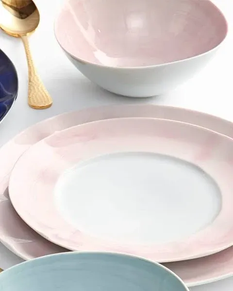 Neiman Marcus 12-Piece Pink Brushstroke Dinnerware Set