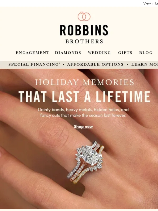 Robbins Brothers - PSA: They want a holiday proposal