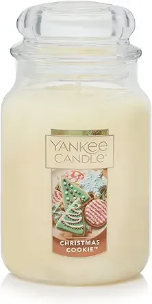 Yankee Candle Christmas Cookie Scented Classic 22oz Large Jar Single Wick Candle Over 110 Hours of Burn Time Perfect for Holiday Gifting and Celebration
