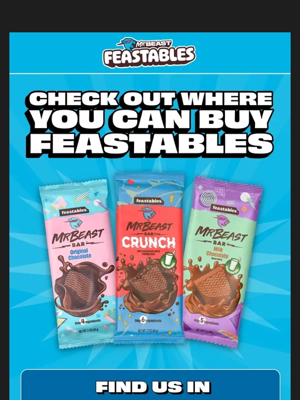 Feastables - Pick feastables up in stores ?