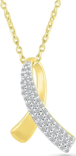 1/6 ct. tw. Diamond Pave Ribbon Pendant in 10K Yellow Gold