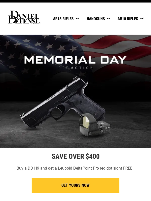 Daniel Defense - Save Over $400: Daniel H9 + Free Leupold DeltaPoint Pro