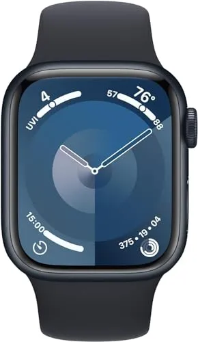 Apple Watch Series 9 [GPS, 41mm] - Midnight Aluminum Case with Midnight Sport Band S/M (Renewed…