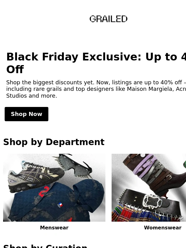 GRAILED - BLACK FRI: UP TO 40% OFF