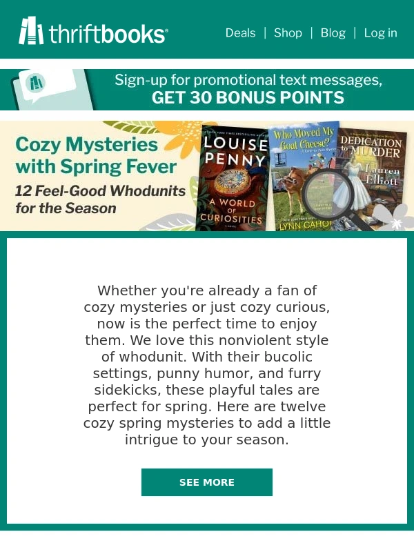 Thrift Books - 12 Feel-Good Whodunits for the Season