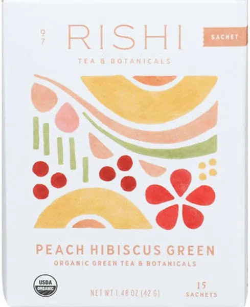Rishi Organic Peach Hibiscus Green Tea Sachets