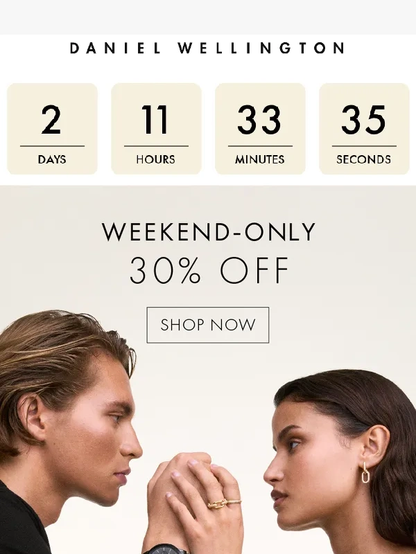 Daniel Wellington - 30% off: this weekend-only