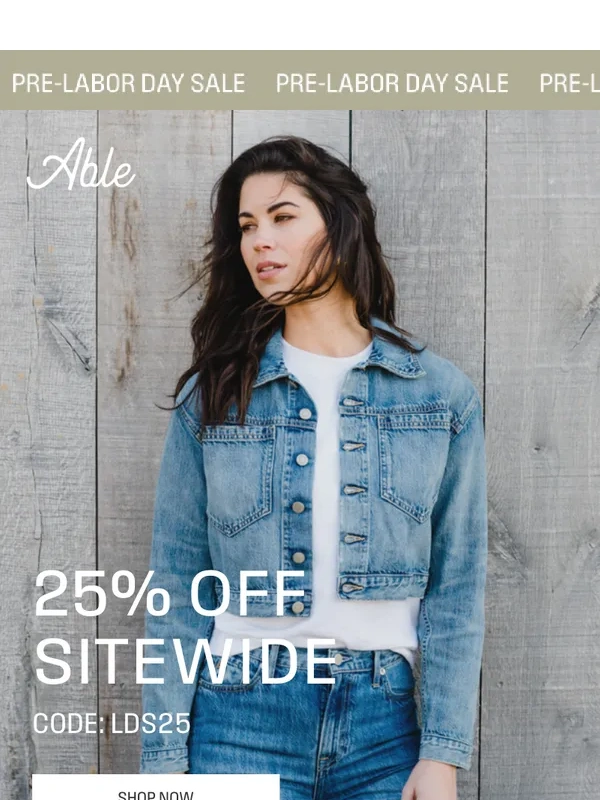 Able Fashionable - Pre-Labor Day Savings Await