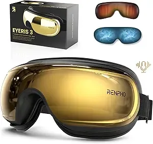 RENPHO Eye Massager with Heat & Cooling, Mother's Day&Birthday Gifts for Men/Women, Eyeris 3 Voice Control Eye Massager with Removable Gel Mask & DIY Massage Settings, Eye Care Devices for Relax