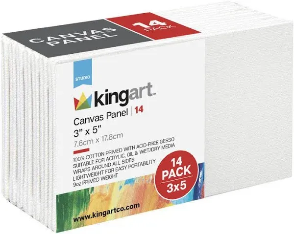 Kingart Canvas Panels 3" x 5" 14 PC