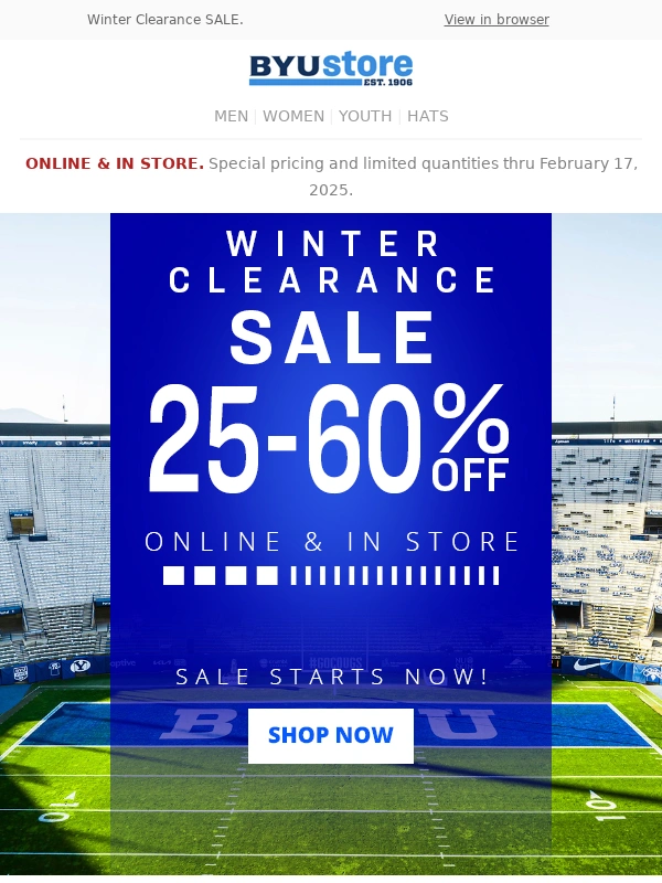 Byu - Up to 60% Off? Last Chance