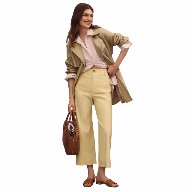 The Colette Collection by Maeve Cropped Wide-Leg Pants: Magic Fabric Edition