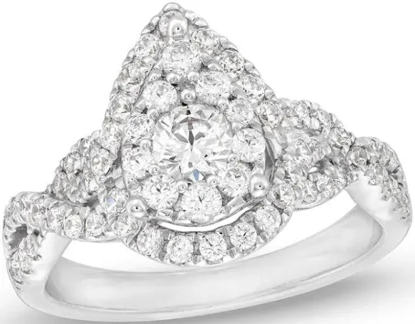 1 Ct tw Round-Cut Diamond Engagement Ring in 14K White Gold