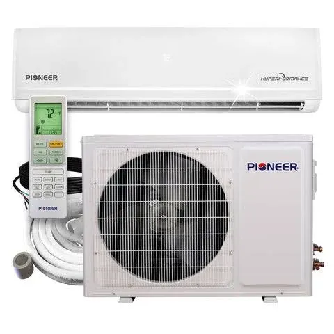 Pioneer Hyperformance 9,000 BTU 25.5 SEER2 Ductless Mini Split Inverter Wi-Fi Enabled Air Conditioner Hyper Heat Pump Full Set 230V