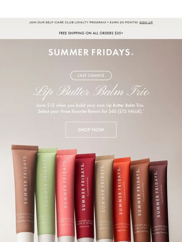 Summer Fridays - Last Chance To Create Your Own Lip Trio ?