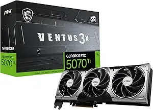 MSI Gaming RTX 5070 Ti 16G Ventus 3X OC Graphics Card (16GB GDDR7, 256-bit, Extreme Performance: 2497 MHz, DisplayPort x 3 2.1a, HDMI 2.1b, NVIDIA Blackwell Architecture) $899.99
