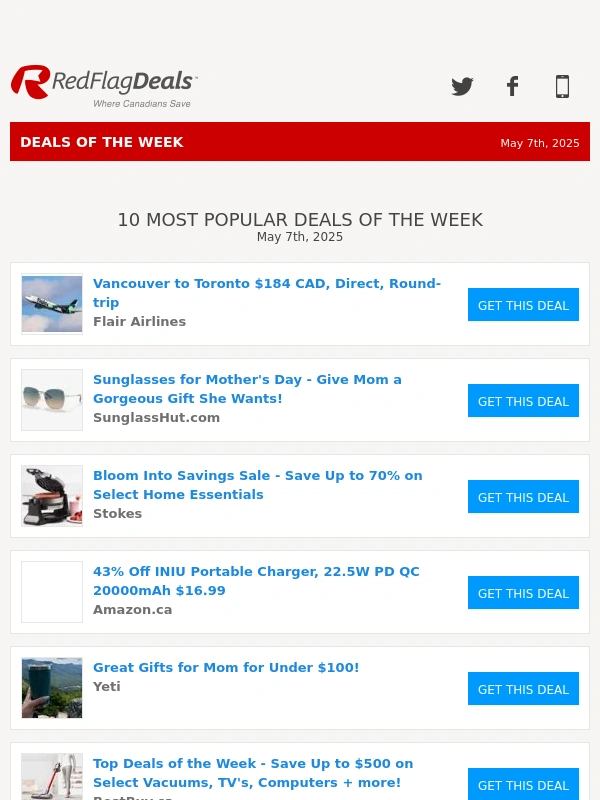 RedFlagDeals - Mother's Day Gifts from YETI,Flair Air,SunglassHut,DSW + more!