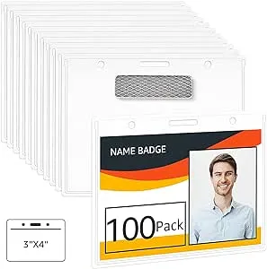 100-Pack Amazon Basics Horizontal Magnetic Badge Holder $17.84 + Free Shipping w/ Prime or on $35+