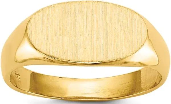 14K Solid Yellow Gold Custom Engraved Signet Ring