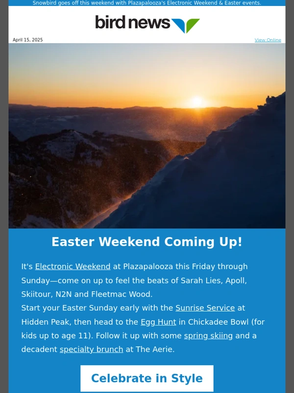 Snowbird - ? Elevate Your Easter with a Sunrise Service at 11,000 Feet