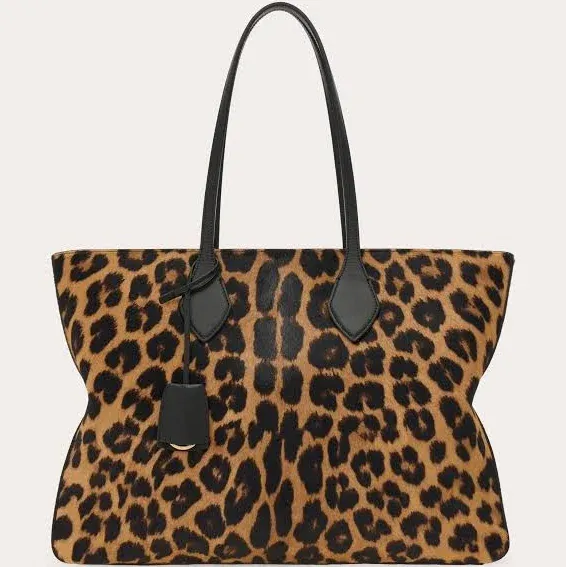 Salvatore Ferragamo Women's Star-shaped Leopard Horse Hair Tote Bag