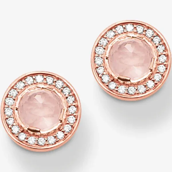 Thomas Sabo Women's Sterling Silver Rose Gold-Plated Zirconia Stud Earrings