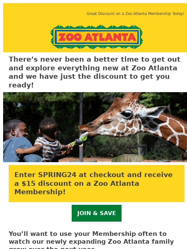 Zoo Atlanta - Save $15 on a Zoo Membership ?