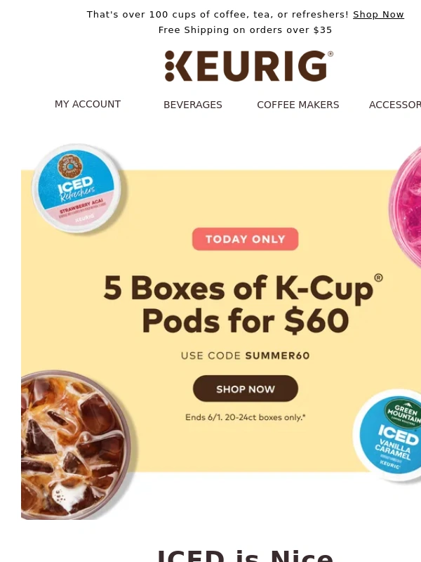 Keurig - 1-DAY FLASH ⚡ 5 boxes of K-Cup® pods for $60