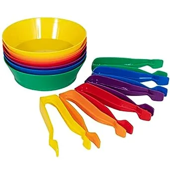 edxeducation Sorting Bowls & Tweezers | Set of 12 | 18m+ | 6 Colors | Counting and Sorting Toy for Toddlers | Early Math and Fine Motor Skills $9.89
