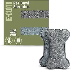 E-Cloth Pet Bowl Scrubber - Bone-Shaped Pet Bowl Cleaning Scrubber, Reusable, 100 Wash Guarantee - 2 Pack $10.39