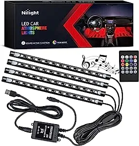 Nilight 48-LED DC 5V Multicolor Music Car Strip Light