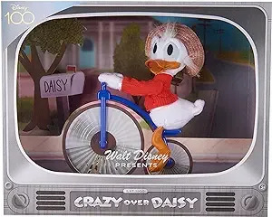 Disney 100 Years of Wonder Donald Duck Plush w/ 13" Interactive Vintage TV Display Box