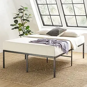 Best Price Mattress Queen Metal Wood Black 18 Inch Bed Frame $48.83