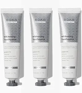 Boka New! Fluoride Free Toothpaste - Nano Hydroxyapatite, Remineralizing, Sensitive Teeth, Whitening - Dentist Recommended for Adult, Kids Oral Care - Refresh Mint Flavor, 4 Fl Oz (Pack of 3)
