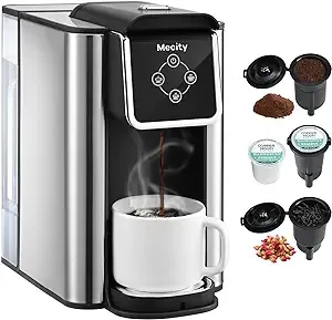 Mecity - Coffee Maker, 3 in 1, Compatible with K cup Capsules, 6,8,10 Oz Cup, 50 Oz Water Reservoir, 120V 1150W