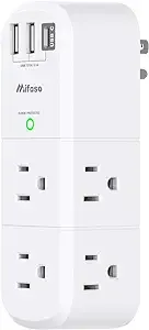 [Prime] $7.99*: Mifaso 6-Outlet Extender 1800J Surge Protector w/ Rotating Plug & 3x USB Ports at Amazon