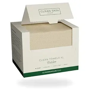 Clean Skin Club - Bamboo Viscose Clean Towels XL™, 100% USDA Biobased, 50 Ct, Disposable Face Towelette